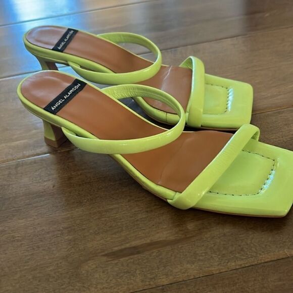 NEW Angel Alarcon Square-Toe Mules Lime Green EU 38 US 7 - 7.5 - Picture 4 of 10